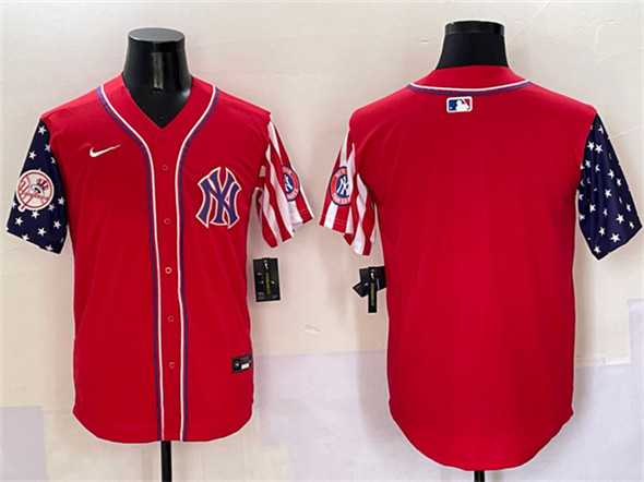 Men%27s New York Yankees Blank Red American Style Limited Stitched Jersey->new york yankees->MLB Jersey